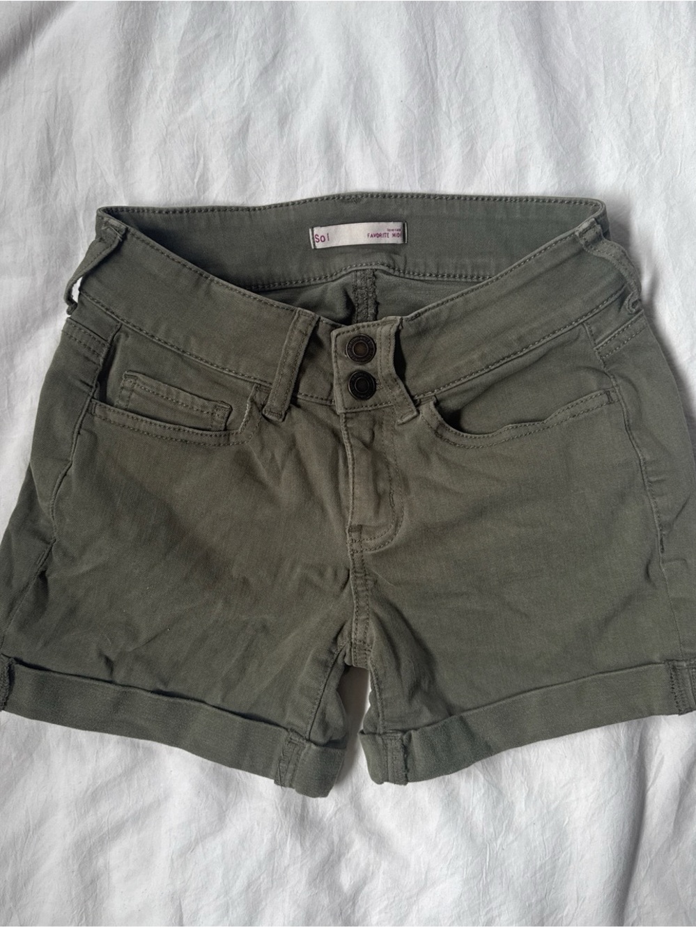 Sol Angeles Olive Green Women’s Jean Shorts